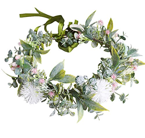 Vivivalue Boho-Blumen-Haarband für Damen, Blumenkrone, Haarkranz, floraler Kopfschmuck, Heiligenschein mit Band, Hochzeit, Party, Weiß Vivivalue Boho-Blumen-Haarband für Damen, Blumenkrone, Haarkranz, floraler Kopfschmuck, Heiligenschein mit Band, Hochzeit, Party, Weiß von Vivivalue
