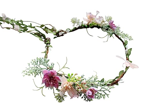 Vivivalue Hochzeits-Blumenkrone für Damen, Blumen-Stirnband, Haarkranz, Blumenkopfschmuck, Halo, Boho, mit Band, Party, Abschlussball, Festival, Fotos Vivivalue Hochzeits-Blumenkrone für Damen, Blumen-Stirnband, Haarkranz, Blumenkopfschmuck, Halo, Boho, mit Band, Party, Abschlussball, Festival, Fotos von Vivivalue