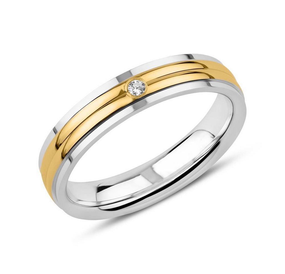 Vivo Silberring 925er Silber Ring für Damen von Unique, teilvergoldet mit Zirkonia von Vivo