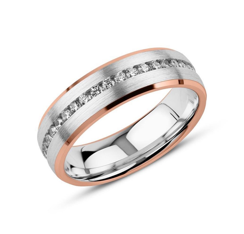 Vivo Silberring Ring, Damen von Unique, 925er Silber, rosé mit Zirkonia (Größe: 48mm) von Vivo