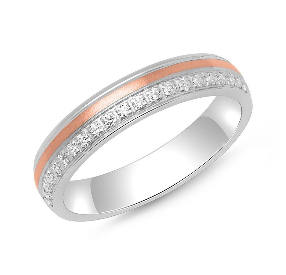 Vivo Silberring Sterlingsilber Ring Bicolor mit Zirkonia R8585-CZ von Vivo