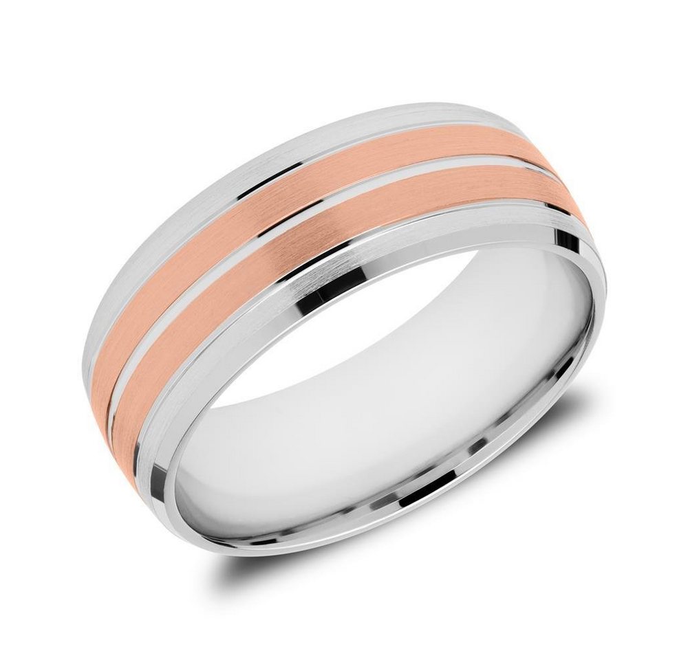 Vivo Silberring Unique Ring für Herren aus 925er Silber, rosévergoldet von Vivo