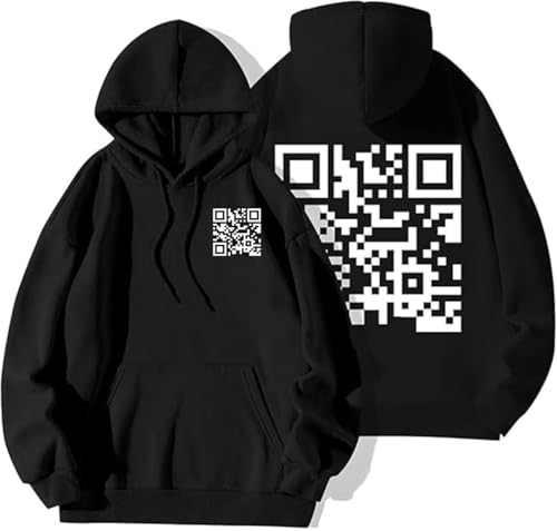 Vivoofchic Funny FU QR Code Hoodie – Lustiger Unisex Hoodie mit Scannbarem QR-Code, Einzigartiges Sweatshirt mit Versteckter Botschaft, Humorvolles Geschenk für Männer & Frauen von Vivoofchic