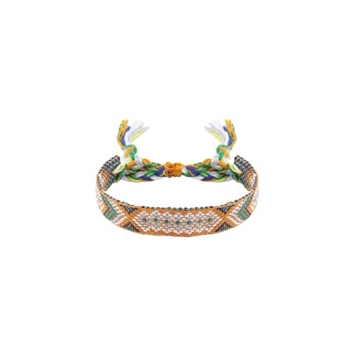 Viwind Boho Armbänder geflochtene Freundschaftsarmband größenverstellbar handmade Armbänder Breite Band Baumwolle gewebt Armband Schmuck (Braun) von Viwind