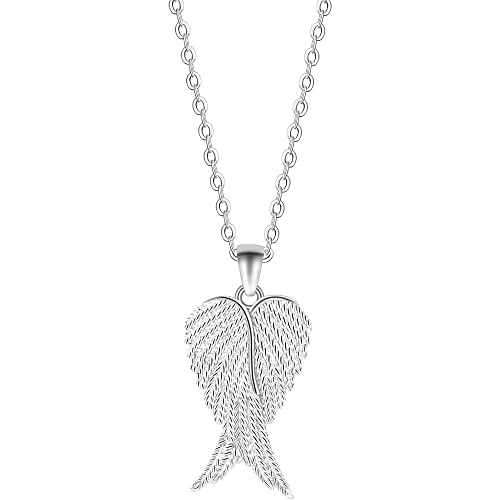Viwind Halskette Damen Engelsflügel 925 Sterling Silber Flügel Anhänger Liebe handgearbeitet Schmuck Geschenk mit Schaukasten von Viwind