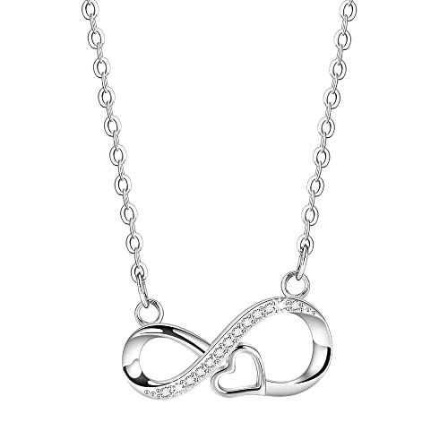 Viwind Kette Damen 925 Sterling Silber Unendlichkeit Liebe Infinity Herz Anhänger Halskette für Frauen Schmuck für Sie Frau Freundin Mama Muttertag Valentinstag Geburtstags Geschenke… von Viwind