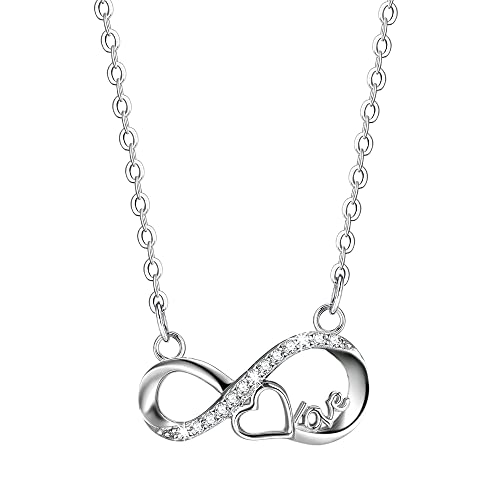 Viwind Kette Damen 925 Sterling Silber Unendlichkeit Love Herz Anhänger Halskette für Frauen Schmuck für Sie Frau Freundin Mama Valentinstag Geburtstags Muttertags mit Geschenkbox… von Viwind