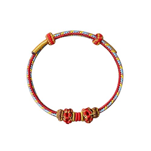 Viwind Tibetisches Glücksarmband für Frauen Geflochtenes armband Tibet Stil Einstellbares Handgelenk Armband Rotes Armband Seilarmbänder (Rot) von Viwind