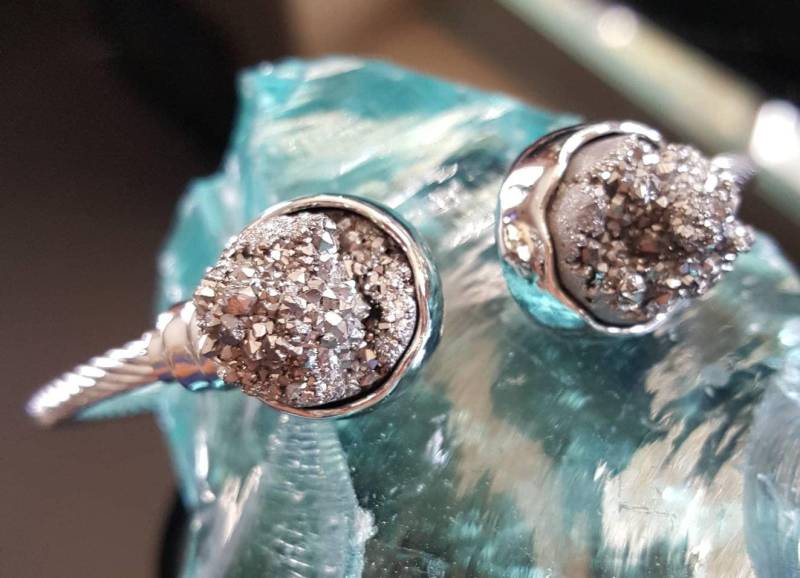 Druzy Armband, Silber Armband von VixenBEADSandJEWELRY