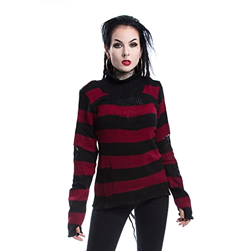 Vixxsin Annabella Top Frauen Strickpullover rot/schwarz XL 100% Polyacryl Basics, Rockwear von Vixxsin
