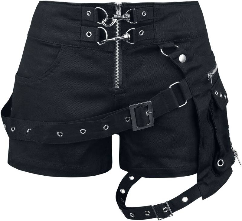 Vixxsin - Gothic Hotpant - Neith Shorts - 30 bis 34 - für Damen - Größe 30 - schwarz von Vixxsin