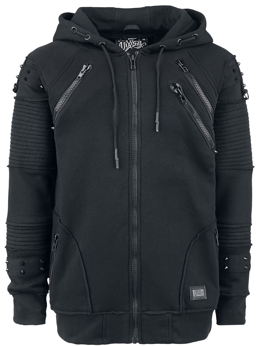 Vixxsin - Gothic Kapuzenjacke - Black Chrome Hood - S bis XXL - für Männer - Größe L - schwarz von Vixxsin