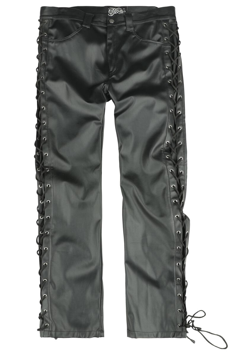 Vixxsin - Gothic Kunstlederhose - Maximus Pants - W30L32 bis W38L34 - für Männer - Größe W32L32 - schwarz von Vixxsin