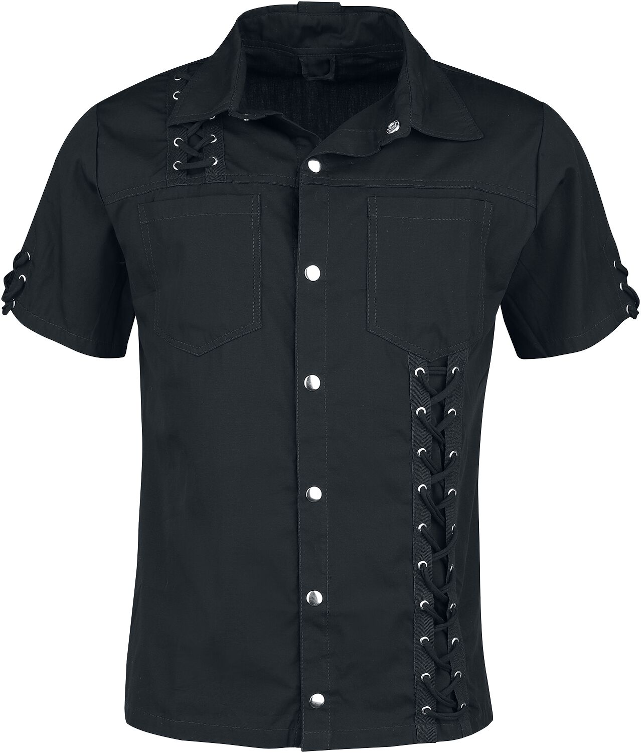 Vixxsin - Gothic Kurzarmhemd - Damion Shirt - S bis 4XL - für Männer - Größe XL - schwarz von Vixxsin