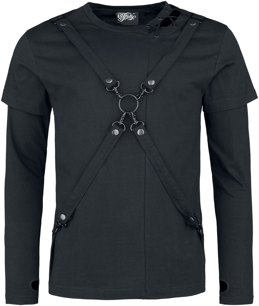 Vixxsin - Gothic Langarmshirt - Cobain Top - S bis 4XL - für Männer - Größe L - schwarz von Vixxsin