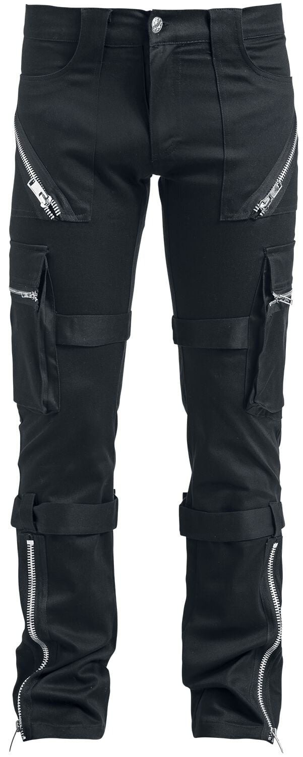 Vixxsin - Gothic Stoffhose - Carsten Pant - W30L32 bis W38L34 - für Männer - Größe W33L34 - schwarz von Vixxsin