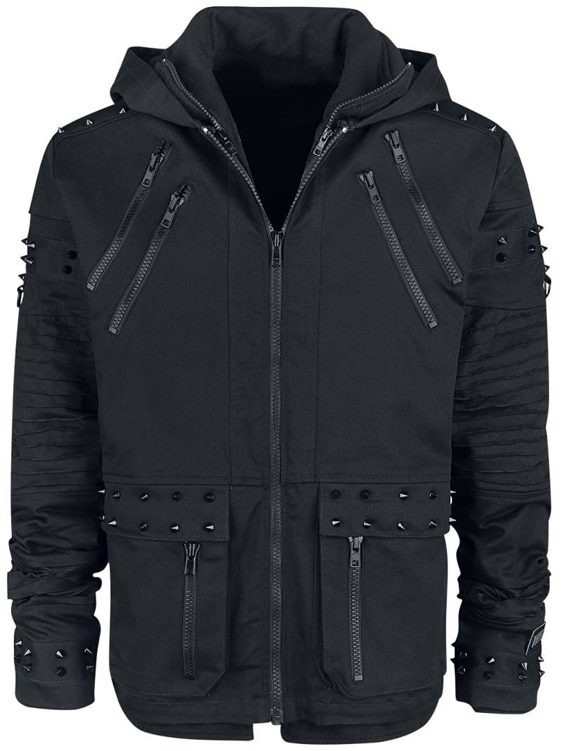 Vixxsin - Gothic Winterjacke - Black Chrome Jacket - S bis XXL - für Männer - Größe L - schwarz von Vixxsin
