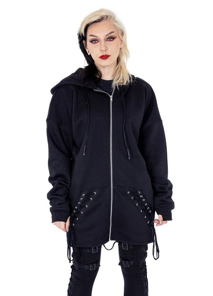 Vixxsin Kapuzensweatshirt Asmodeus Hoodie Gothic Flügel Wings Print Schnürung von Vixxsin