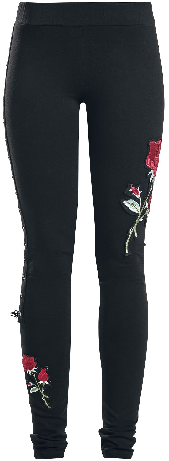 Vixxsin Leggings - Rose Corset Legging - M bis XXL - für Damen - Größe L - schwarz von Vixxsin