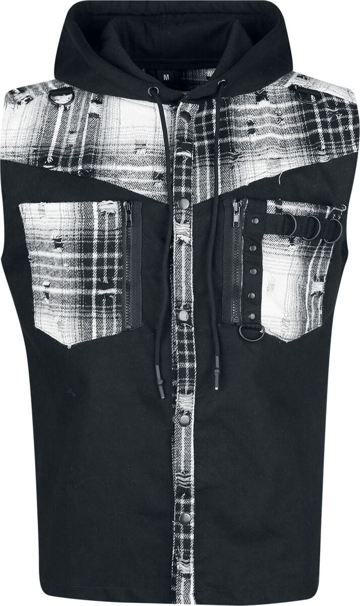 Vixxsin Luther Vest Mens Black/White Weste schwarz grau weiß in S von Vixxsin