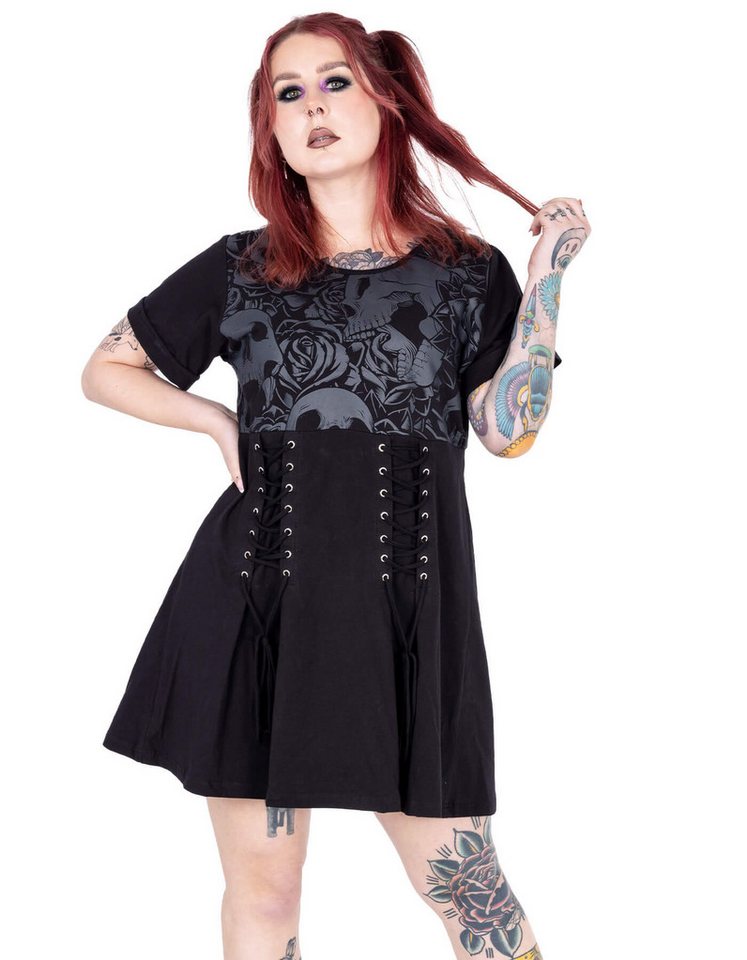Vixxsin Minikleid Undying Skater Kleid Schnürung Gothic Goth von Vixxsin