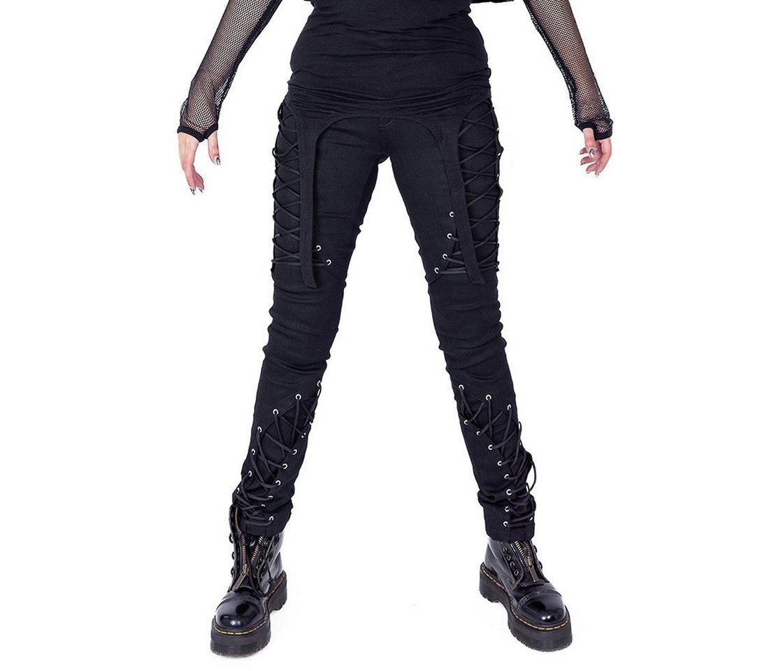 Vixxsin Stoffhose Zayla Gothic Pants Schnürung Trousers Industrial Goth von Vixxsin