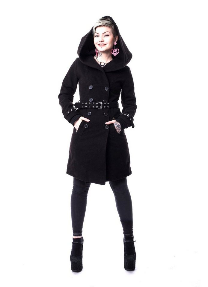 Vixxsin Wintermantel Decay Coat Schwarz Punk Rock Winterjacke von Vixxsin