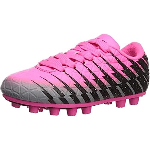 Vizari Bolt JR FG Fussballschuhe Kinder - Stollenschuhe Outdoor Fußballschuhe für Jungen & Mädchen - Rosa/Schwarz/Silber, Größe 25,5 von Vizari