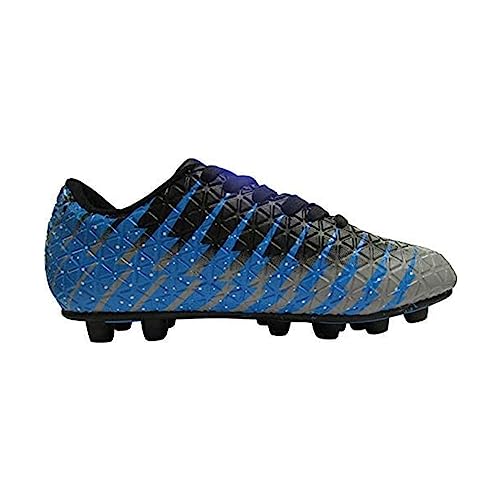 Vizari Bolt JR FG Fussballschuhe Kinder - Stollenschuhe Outdoor Fußballschuhe für Jungen & Mädchen - Schwarz/Himmel/Silber - Größe 38 von Vizari