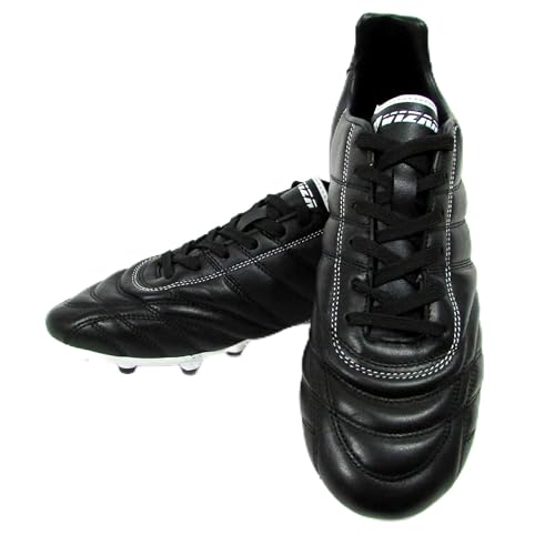 Vizari Classico FG Fussballschuhe Kinder - Stollenschuhe 100% Leder - Fußballschuhe für Jungen & Mädchen - Schwarz, Weiß - Größe 35 von Vizari