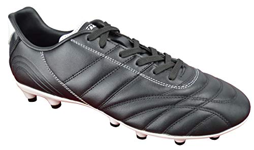 Vizari Classico FG Leder-Fußballschuhe für Herren, für feste und harte Oberflächen, Schwarz/Weiß, 44 EU von Vizari