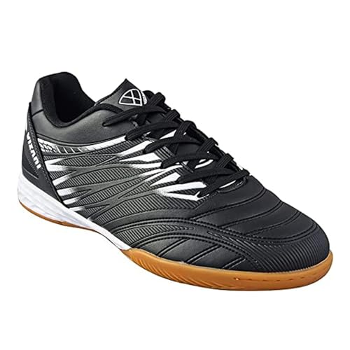 Vizari Herren-Fußballschuhe "Valencia" in Hallen- und Futsal-Schuhe für Innen- und Flache Oberflächen, Schwarz/Weiß, 47 EU von Vizari