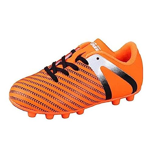 Vizari Impact JR FG Fussballschuhe Kinder - Stollenschuhe Outdoor Fußballschuhe für Jungen & Mädchen - Orange/Silber, Größe 27,5 von Vizari