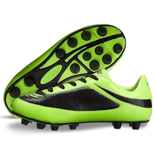 Vizari Infinity FG Fussballschuhe Kinder - Stollenschuhe Outdoor Fußballschuhe für Jungen & Mädchen - Grün, Schwarz - Größe 36 von Vizari