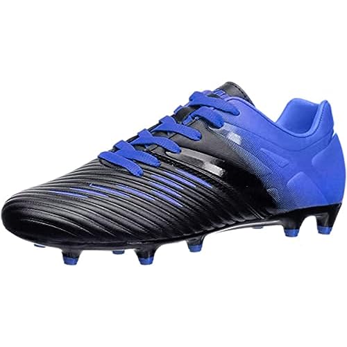 Vizari Liga FG Fussballschuhe Kinder - Stollenschuhe - Outdoor Fester Untergrund - Fußballschuhe für Jungen & Mädchen - Schwarz, Blau - Größe 25,5 von Vizari