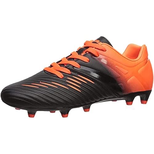 Vizari Liga FG Fussballschuhe Kinder - Stollenschuhe - Outdoor Fester Untergrund - Fußballschuhe für Jungen & Mädchen - Schwarz, Orange - Größe 28 von Vizari