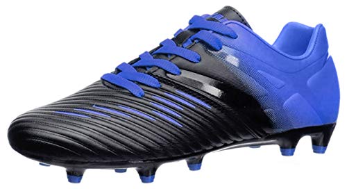 Vizari Liga Outdoor-Fußballschuhe für festen Boden, für Jungen und Mädchen, professionelle Futsal-Fußball-Trainingsschuhe (Kleinkind/kleines Kind/großes Kind), Schwarz/Blau, 3.5 Big Kid von Vizari