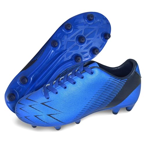 Vizari Ranger FG Fussballschuhe Kinder - Stollenschuhe - Outdoor Fester Untergrund - Fußballschuhe für Jungen & Mädchen - Blau, Schwarz - Größe 33,5 von Vizari