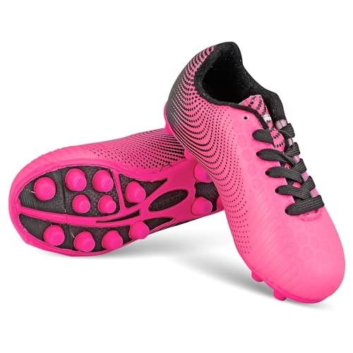 Vizari Stealth FG Fussballschuhe Kinder - Stollenschuhe Outdoor Fußballschuhe für Jungen & Mädchen - Rosa, Schwarz - Größe 29 von Vizari