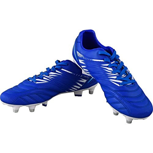 Vizari Valencia SG Outdoor Herren Fußballschuhe mit weichem Boden für weiche oder nasse Spielflächen und Felde (Schwarz, Blau - Taille 39) von Vizari