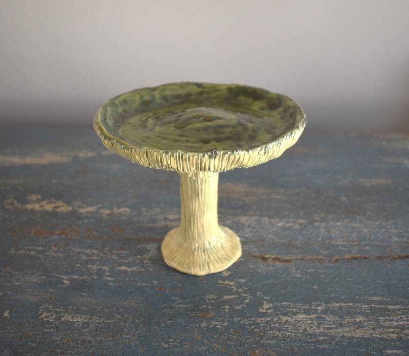 Keramik Mossy Mint Gesprenkelte Pilz Schmuckschale von VizionsByVee