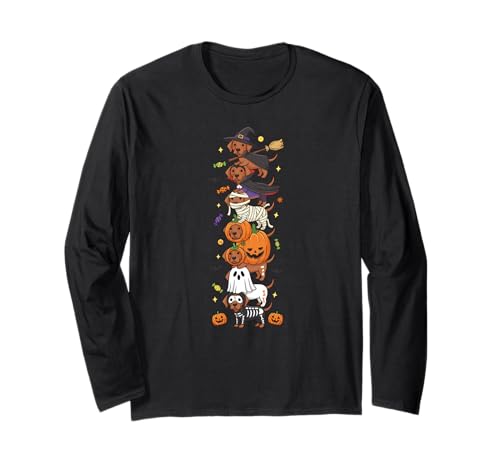 Lustige Vizsla Hexe Vampir Geist Halloween Kinder Herren Damen Langarmshirt Lustige Vizsla Hexe Vampir Geist Halloween Kinder Herren Damen Langarmshirt von Vizsla Dog Lovers Halloween Skeleton Mummy Outfits