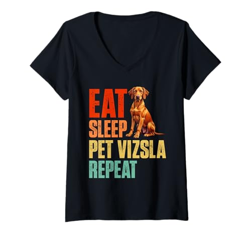 Damen Vizsla Hund T-Shirt mit V-Ausschnitt Damen Vizsla Hund T-Shirt mit V-Ausschnitt von Vizsla Gifts for Men and Women
