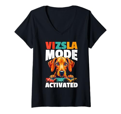 Damen Vizsla Hund T-Shirt mit V-Ausschnitt Damen Vizsla Hund T-Shirt mit V-Ausschnitt von Vizsla Gifts for Men and Women