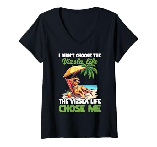 Damen Vizsla Hund T-Shirt mit V-Ausschnitt Damen Vizsla Hund T-Shirt mit V-Ausschnitt von Vizsla Gifts for Men and Women