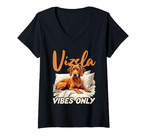 Damen Vizsla Hund T-Shirt mit V-Ausschnitt Damen Vizsla Hund T-Shirt mit V-Ausschnitt von Vizsla Gifts for Men and Women
