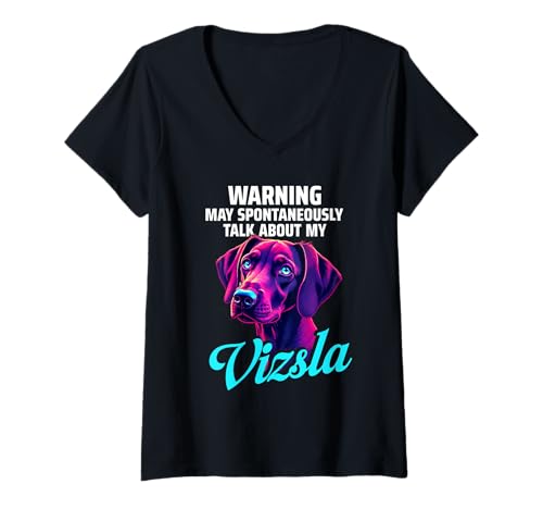 Damen Vizsla Hund T-Shirt mit V-Ausschnitt Damen Vizsla Hund T-Shirt mit V-Ausschnitt von Vizsla Gifts for Men and Women