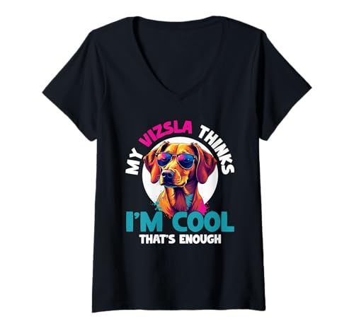 Damen Vizsla Hund T-Shirt mit V-Ausschnitt Damen Vizsla Hund T-Shirt mit V-Ausschnitt von Vizsla Gifts for Men and Women