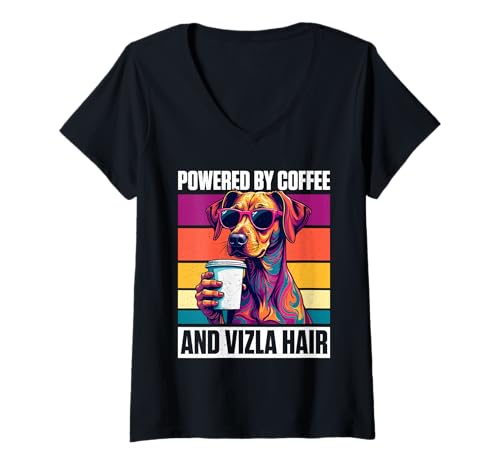 Damen Vizsla Hund T-Shirt mit V-Ausschnitt Damen Vizsla Hund T-Shirt mit V-Ausschnitt von Vizsla Gifts for Men and Women