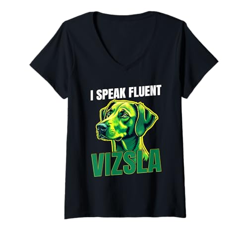 Damen Vizsla Hund T-Shirt mit V-Ausschnitt Damen Vizsla Hund T-Shirt mit V-Ausschnitt von Vizsla Gifts for Men and Women